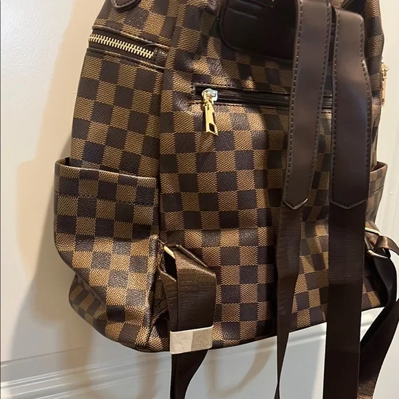 Checkered Brown Backpack - Picture 10 of 14